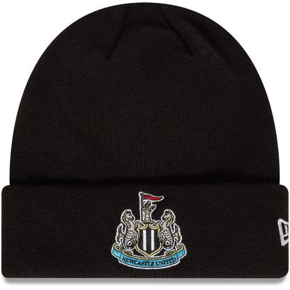 This is a Newcastle United FC Core Black Cuff Knit Beanie Hat 1