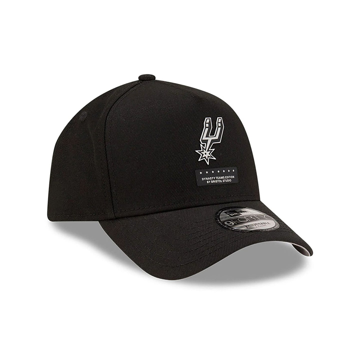 This is a San Antonio Spurs Bristol Studio x NBA Black 9FORTY A-Frame Adjustable Cap 4