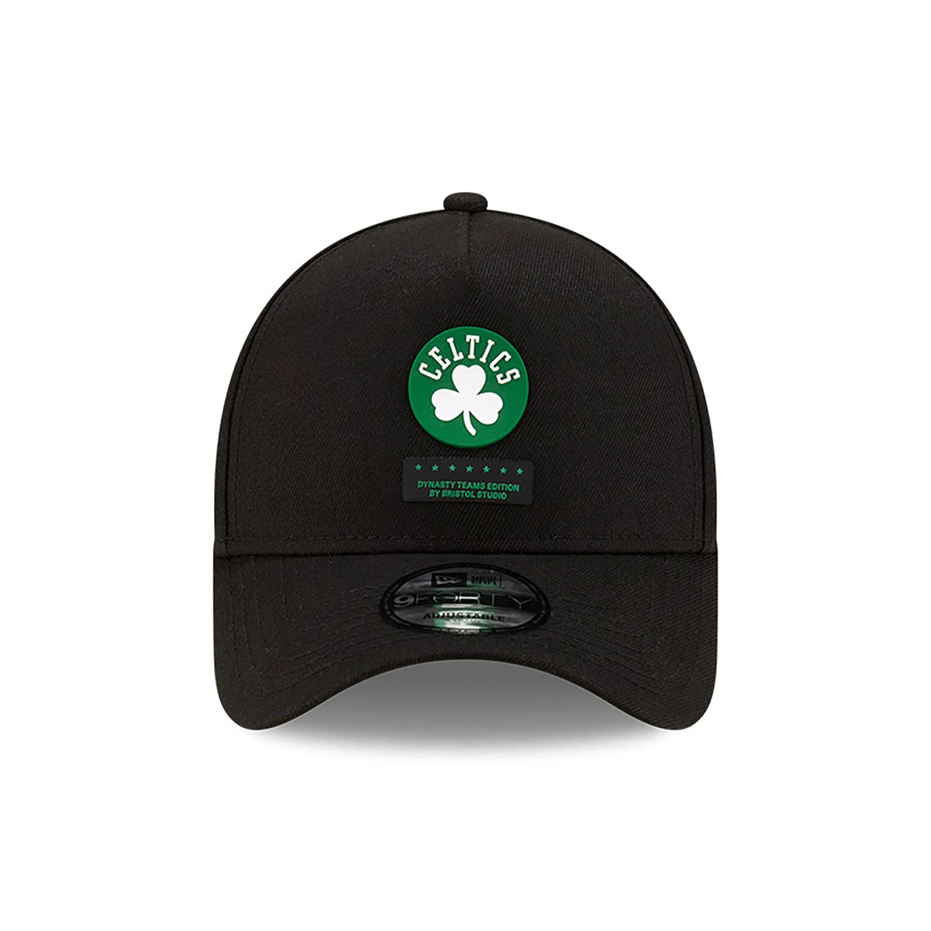 This is a Boston Celtics Bristol Studio x NBA Black 9FORTY A-Frame Adjustable Cap 3