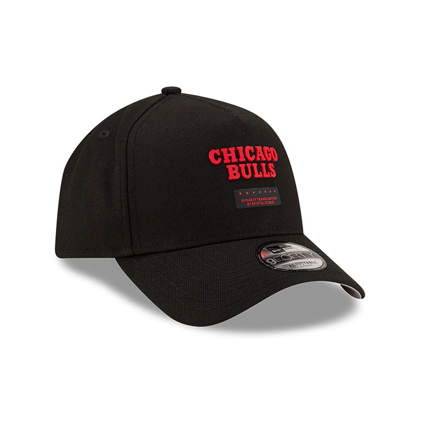 This is a Chicago Bulls Bristol Studio x NBA Black 9FORTY A-Frame Adjustable Cap 5