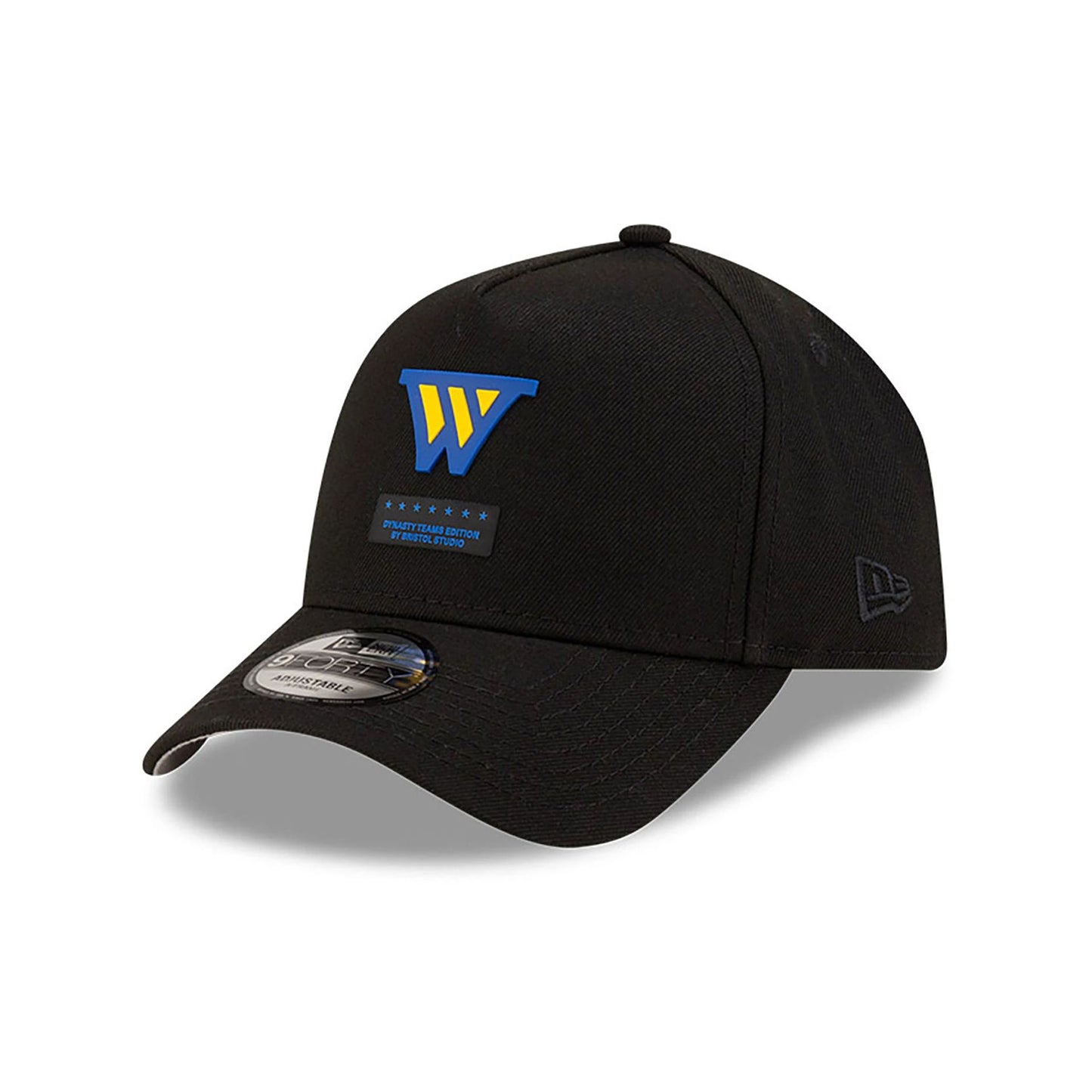 This is a Golden State Warriors Bristol Studio x NBA Black 9FORTY A-Frame Adjustable Cap 1