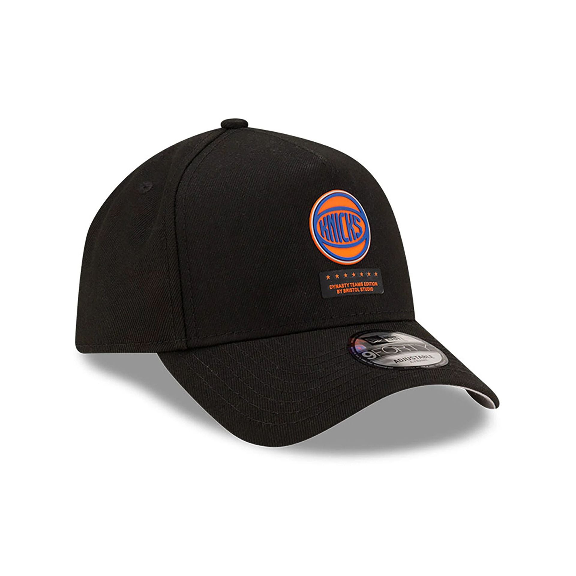 This is a New York Knicks Bristol Studio x NBA Black 9FORTY A-Frame Adjustable Cap 4