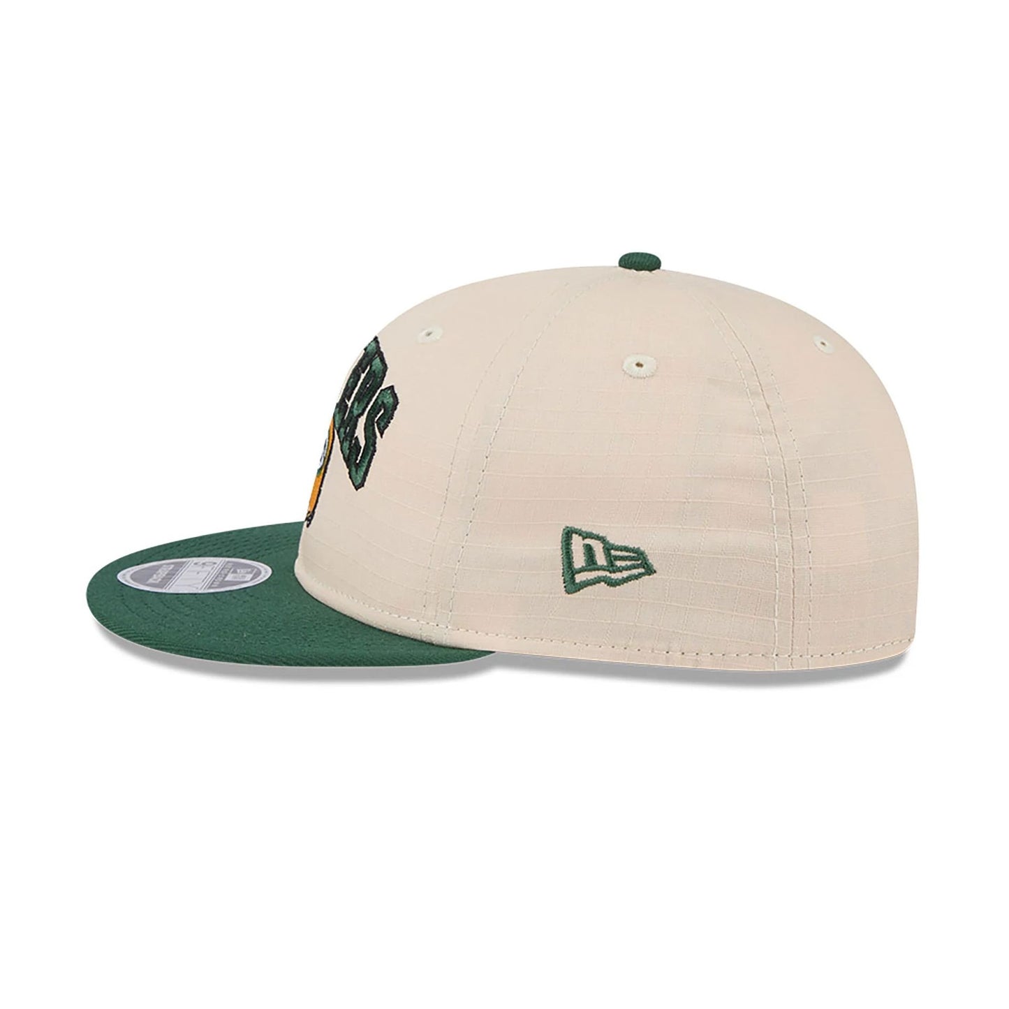 This is a Green Bay Packers Historic Helmet Beige Retro Crown 9FIFTY Snapback Cap 7