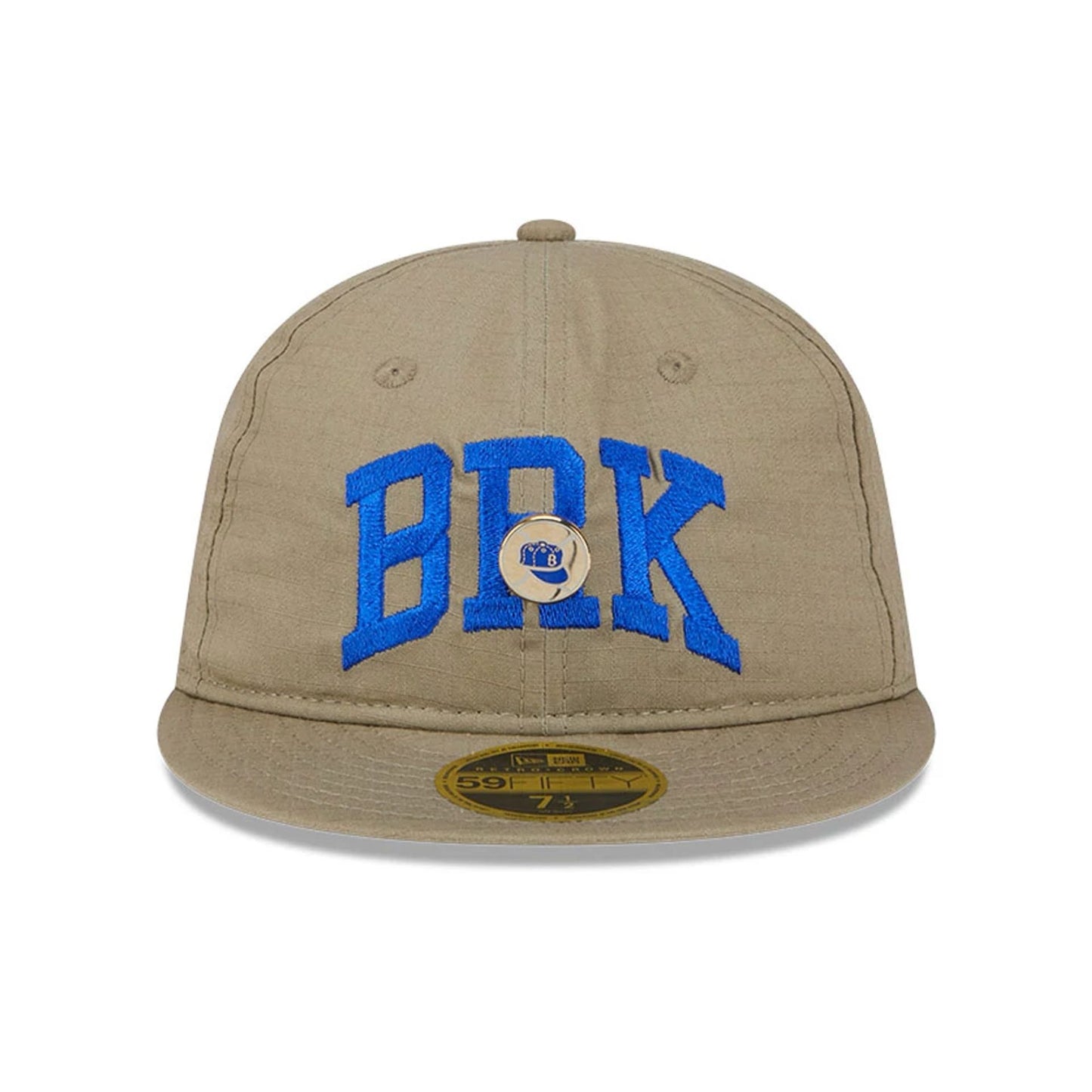 This is a Brooklyn Dodgers Logo Pin Khaki Retro Crown 59FIFTY Fitted Cap 3