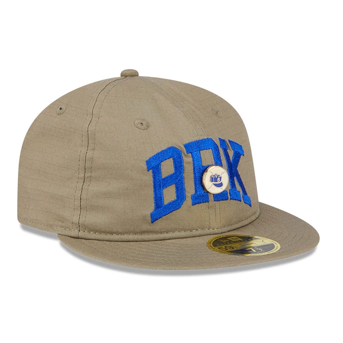 This is a Brooklyn Dodgers Logo Pin Khaki Retro Crown 59FIFTY Fitted Cap 4