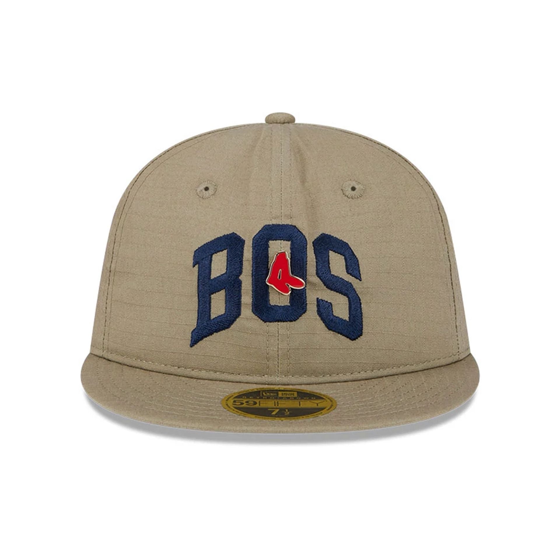 This is a Boston Red Sox Logo Pin Khaki Retro Crown 59FIFTY Fitted Cap 3