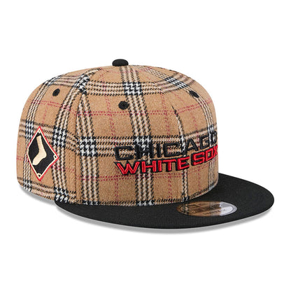 This is a Chicago White Sox Tan Tartan Beige 9FIFTY Snapback Cap 1