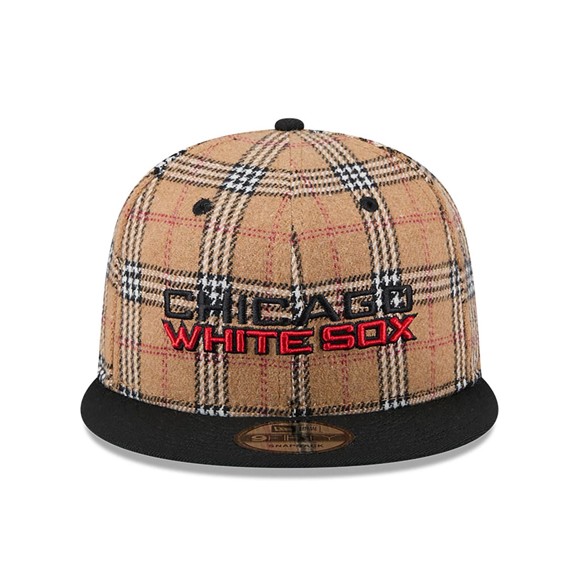 This is a Chicago White Sox Tan Tartan Beige 9FIFTY Snapback Cap 3