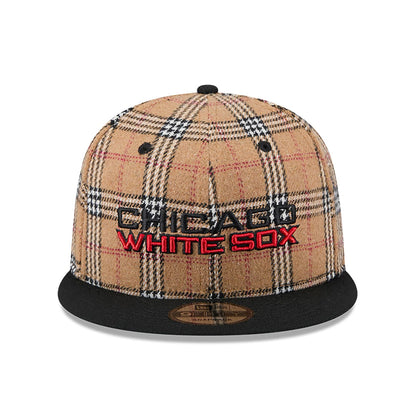 This is a Chicago White Sox Tan Tartan Beige 9FIFTY Snapback Cap 3