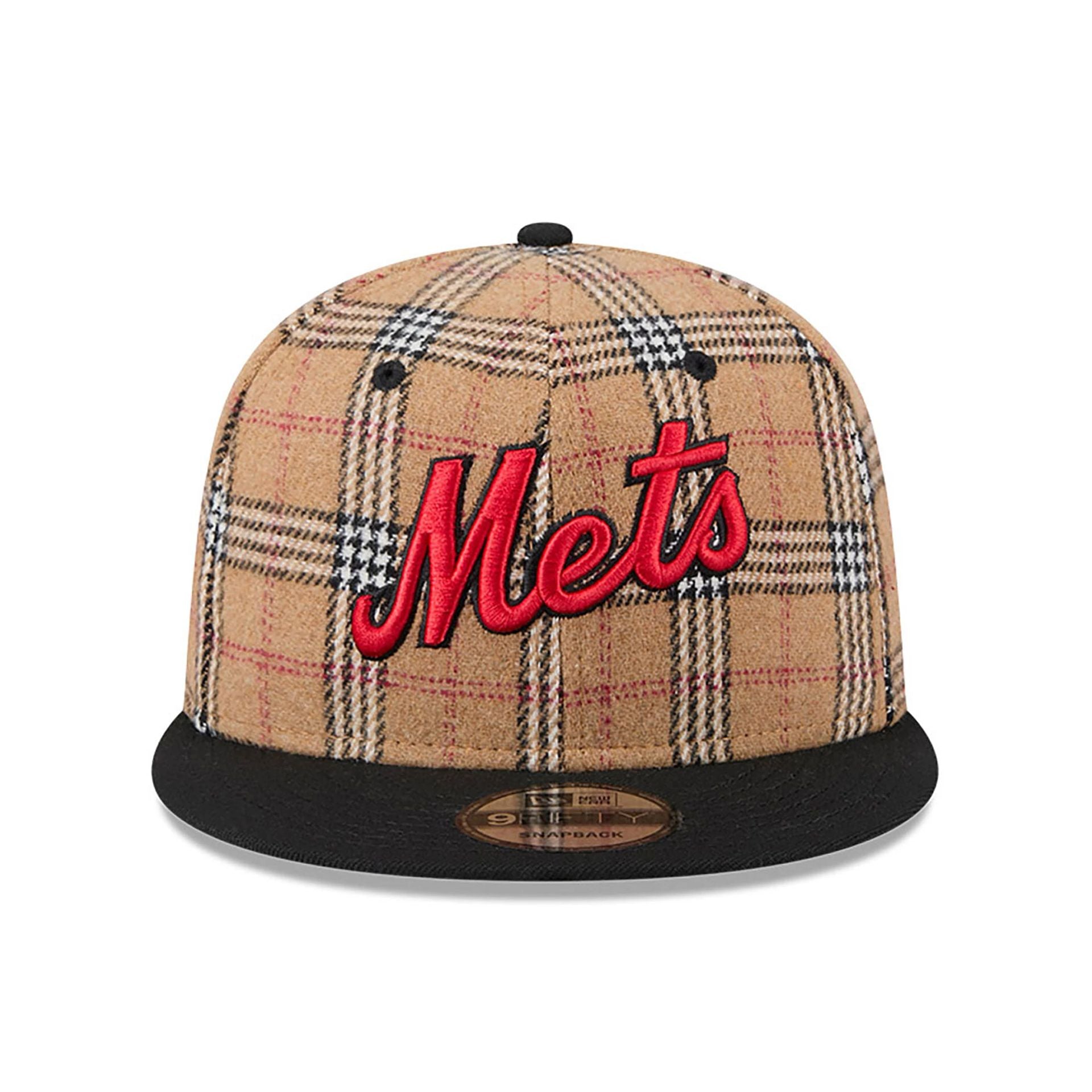 This is a New York Mets Tan Tartan Beige 9FIFTY Snapback Cap 3