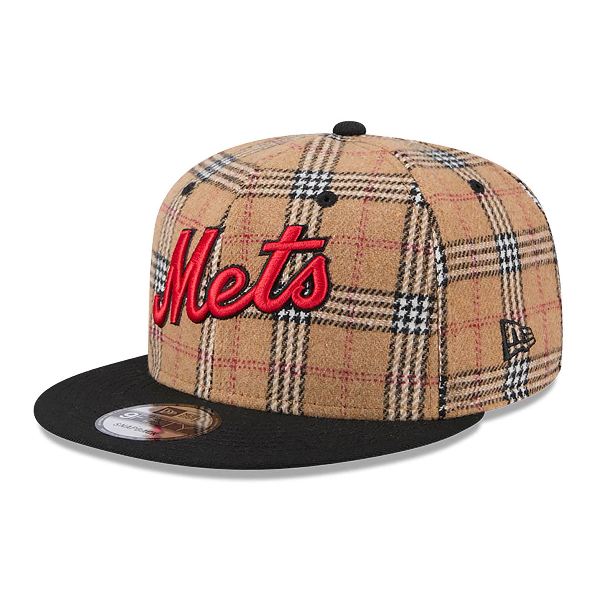 This is a New York Mets Tan Tartan Beige 9FIFTY Snapback Cap 4