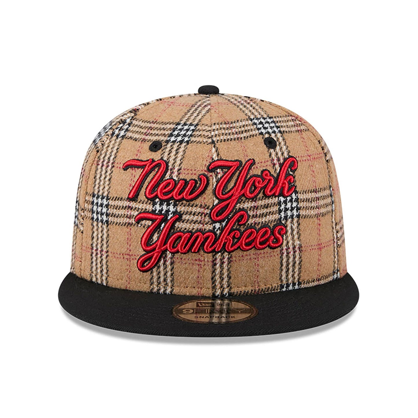 This is a New York Yankees Tan Tartan Beige 9FIFTY Snapback Cap 3