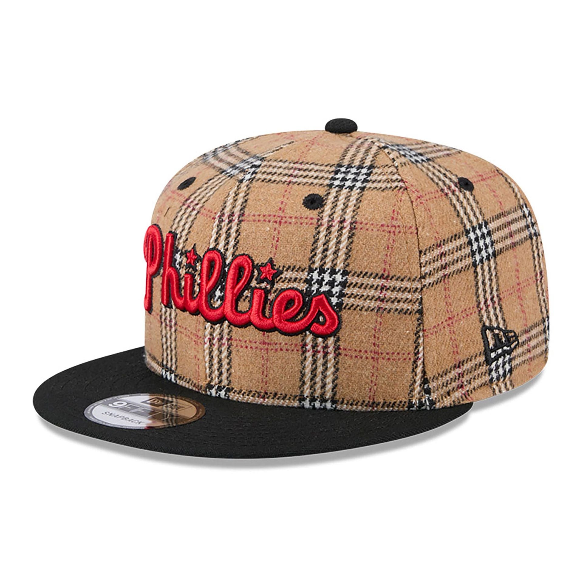 This is a Philadelphia Phillies Tan Tartan Beige 9FIFTY Snapback Cap 4