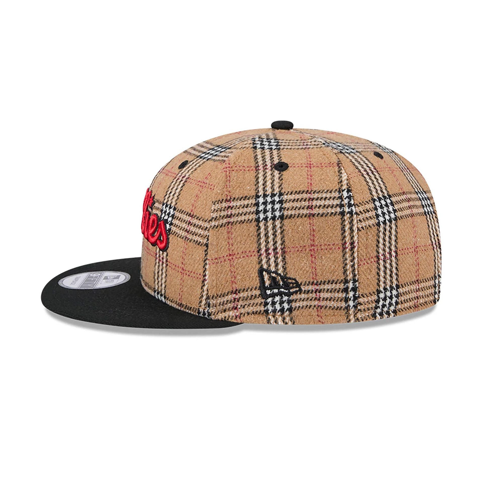 This is a Philadelphia Phillies Tan Tartan Beige 9FIFTY Snapback Cap 7