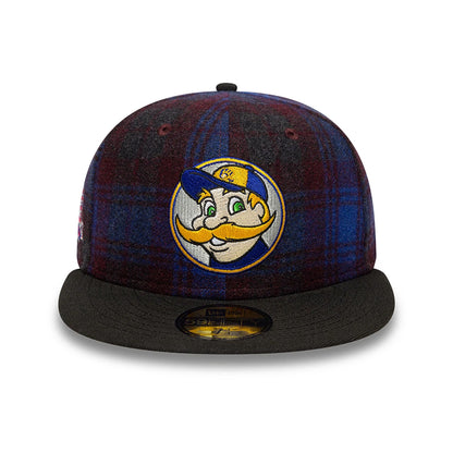 This is a Milwaukee Brewers Mascot Plaid Purple 59FIFTY Fitted Cap 3