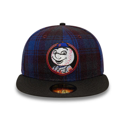 This is a New York Mets Mascot Plaid Purple 59FIFTY Fitted Cap 3