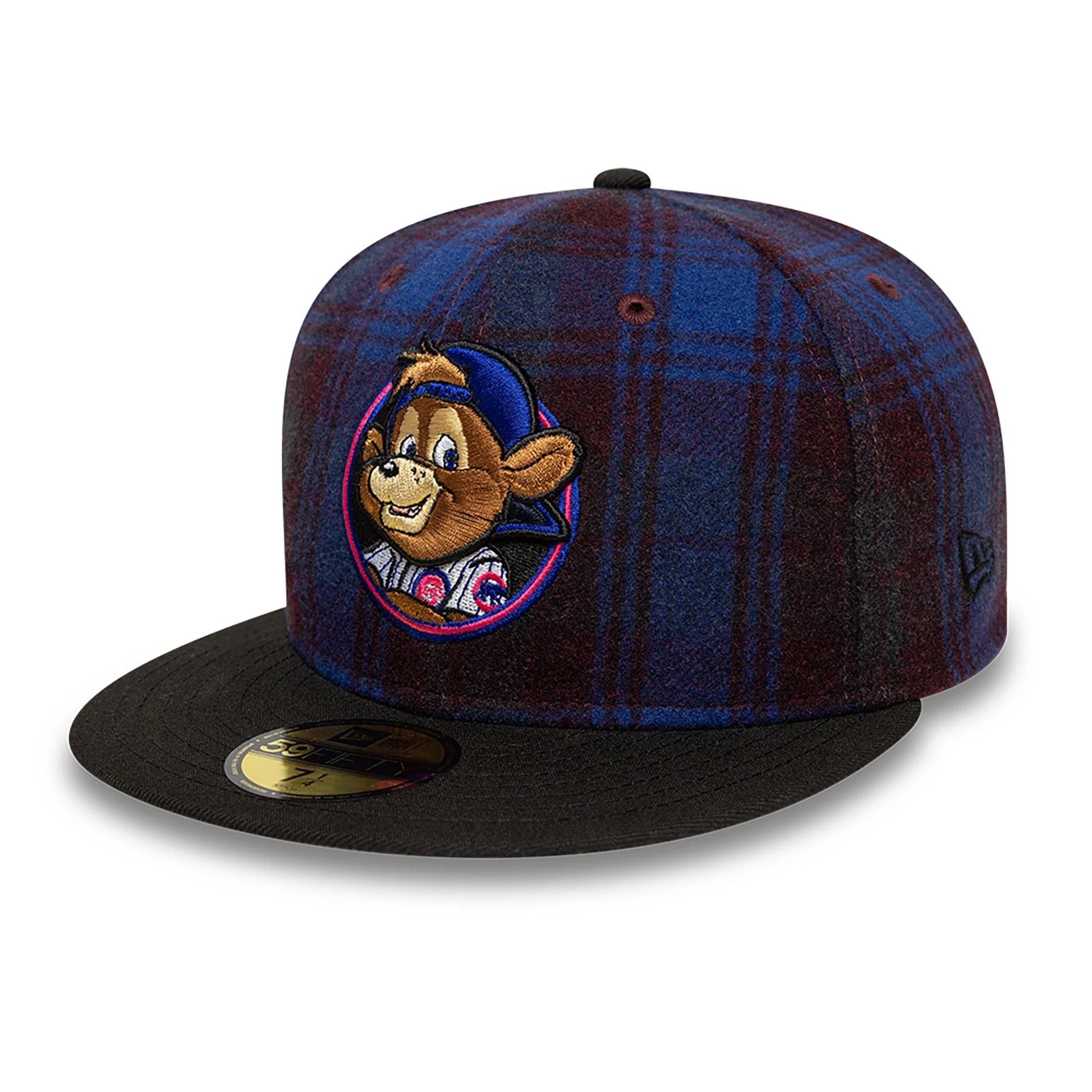 This is a Chicago Cubs Mascot Plaid Purple 59FIFTY Fitted Cap 4