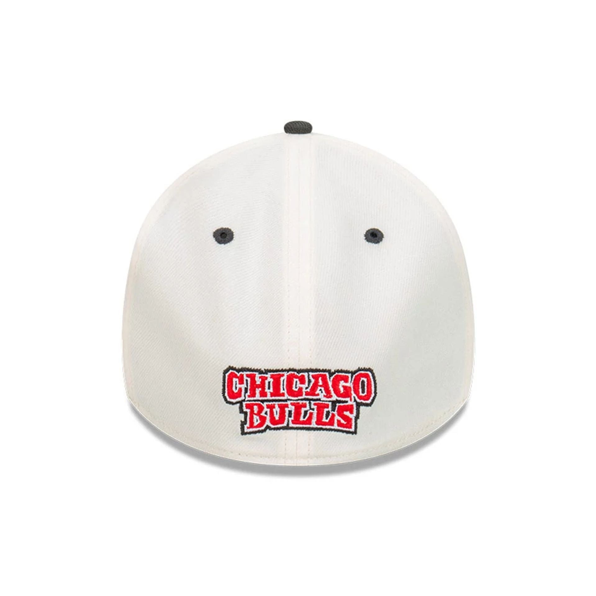 This is a Chicago Bulls Cut N Paste White 39THIRTY A-Frame Stretch Fit Cap 5