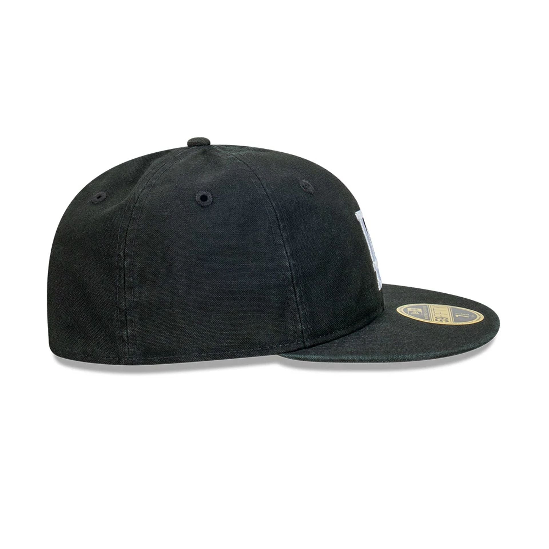 This is a LA Dodgers Snow Washed Canvas Black Retro Crown 59FIFTY Fitted Cap 6