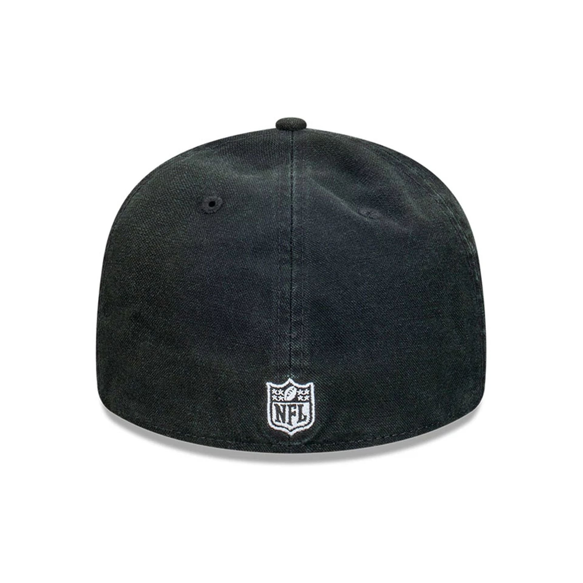 This is a Las Vegas Raiders Snow Washed Canvas Black Retro Crown 59FIFTY Fitted Cap 5