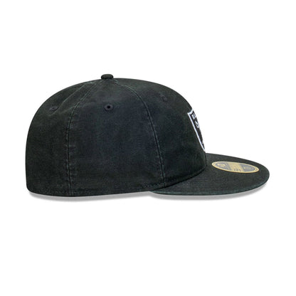 This is a Las Vegas Raiders Snow Washed Canvas Black Retro Crown 59FIFTY Fitted Cap 6