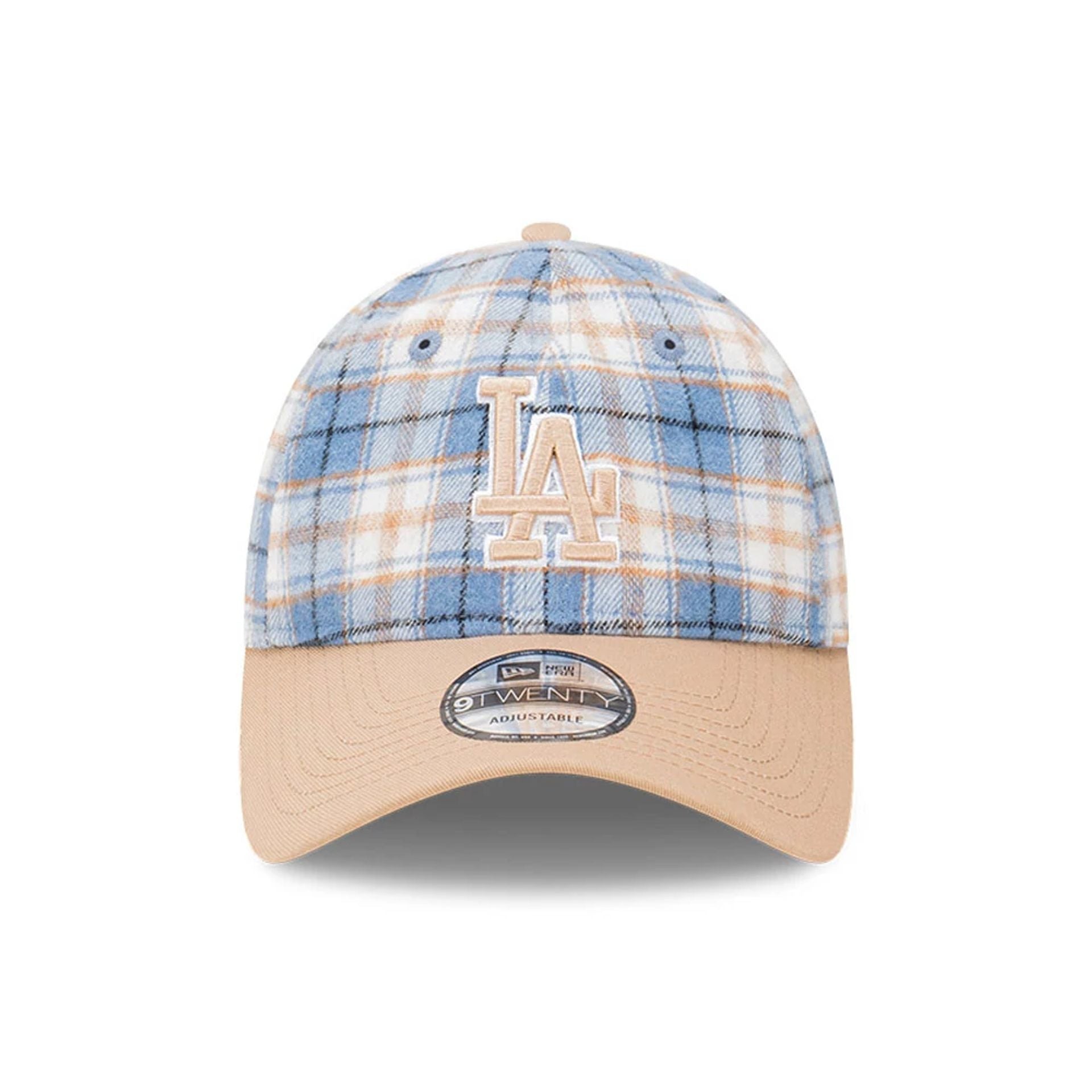 This is a LA Dodgers Plaid 2Tone Blue 9TWENTY Adjustable Cap 2