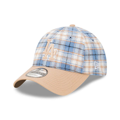 This is a LA Dodgers Plaid 2Tone Blue 9TWENTY Adjustable Cap 1