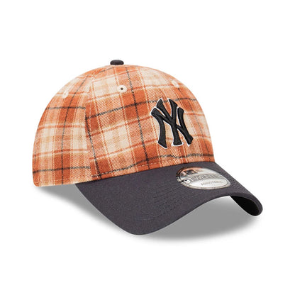 This is a New York Yankees Plaid 2Tone Brown 9TWENTY Adjustable Cap 3