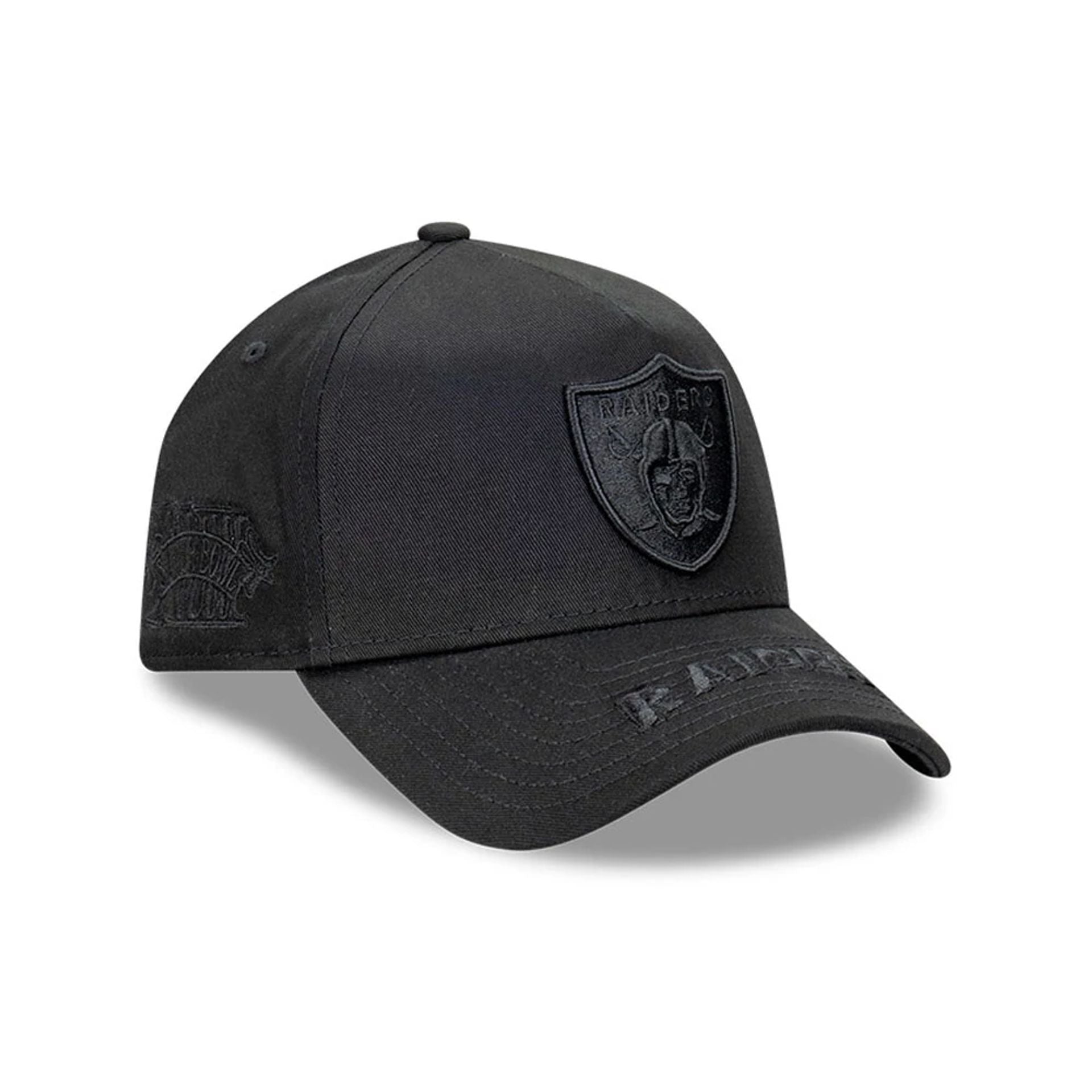 This is a Las Vegas Raiders Tonal Black 9FORTY A-Frame Adjustable Cap 1