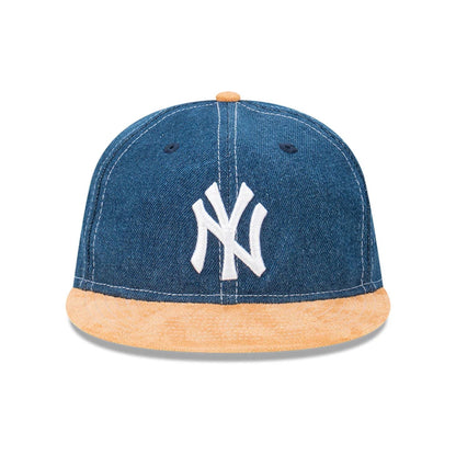 This is a New York Yankees Denim Suede Blue Retro Crown 9FIFTY Snapback Adjustable Cap 3