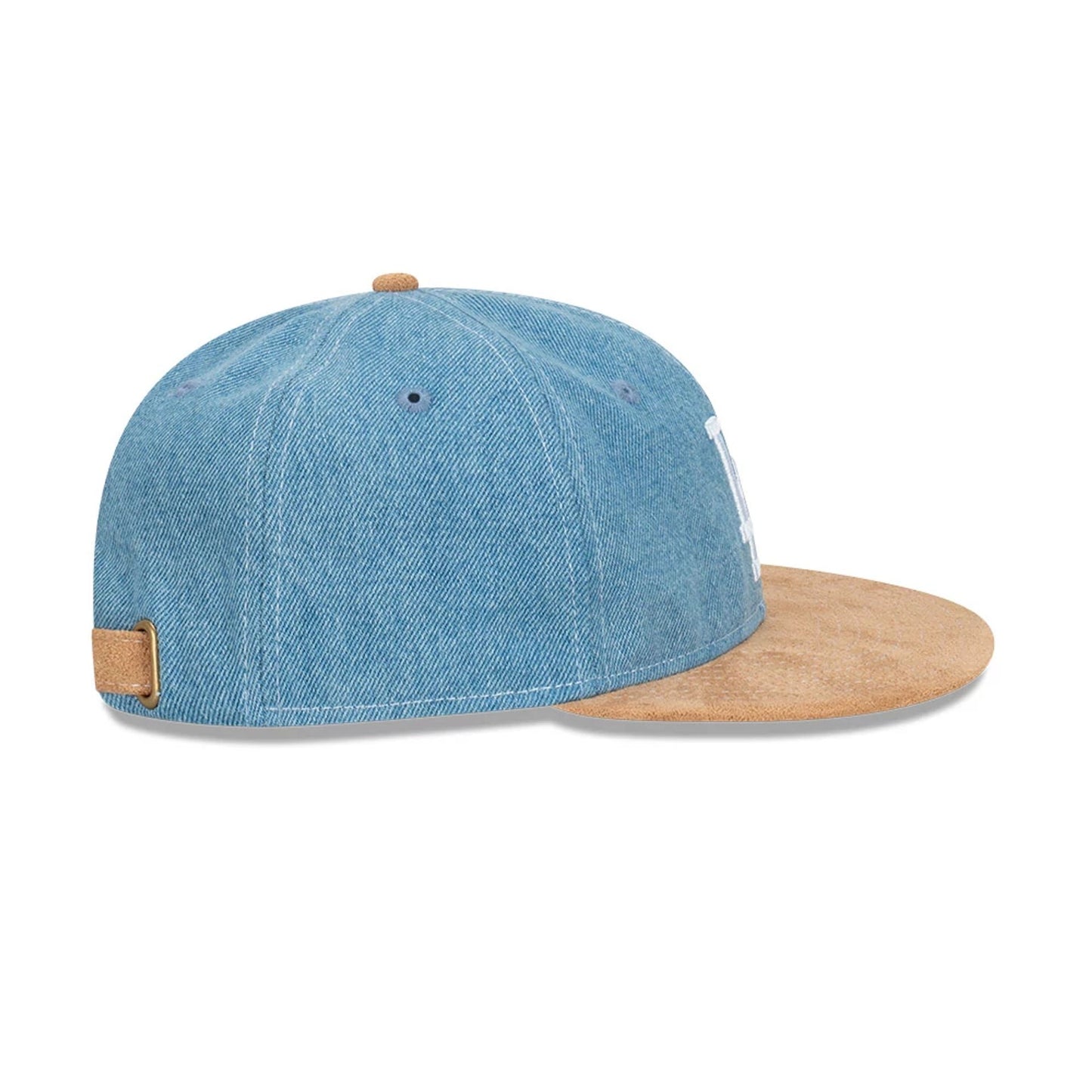 This is a LA Dodgers Denim Suede Light Blue Retro Crown 9FIFTY Snapback Adjustable Cap 6