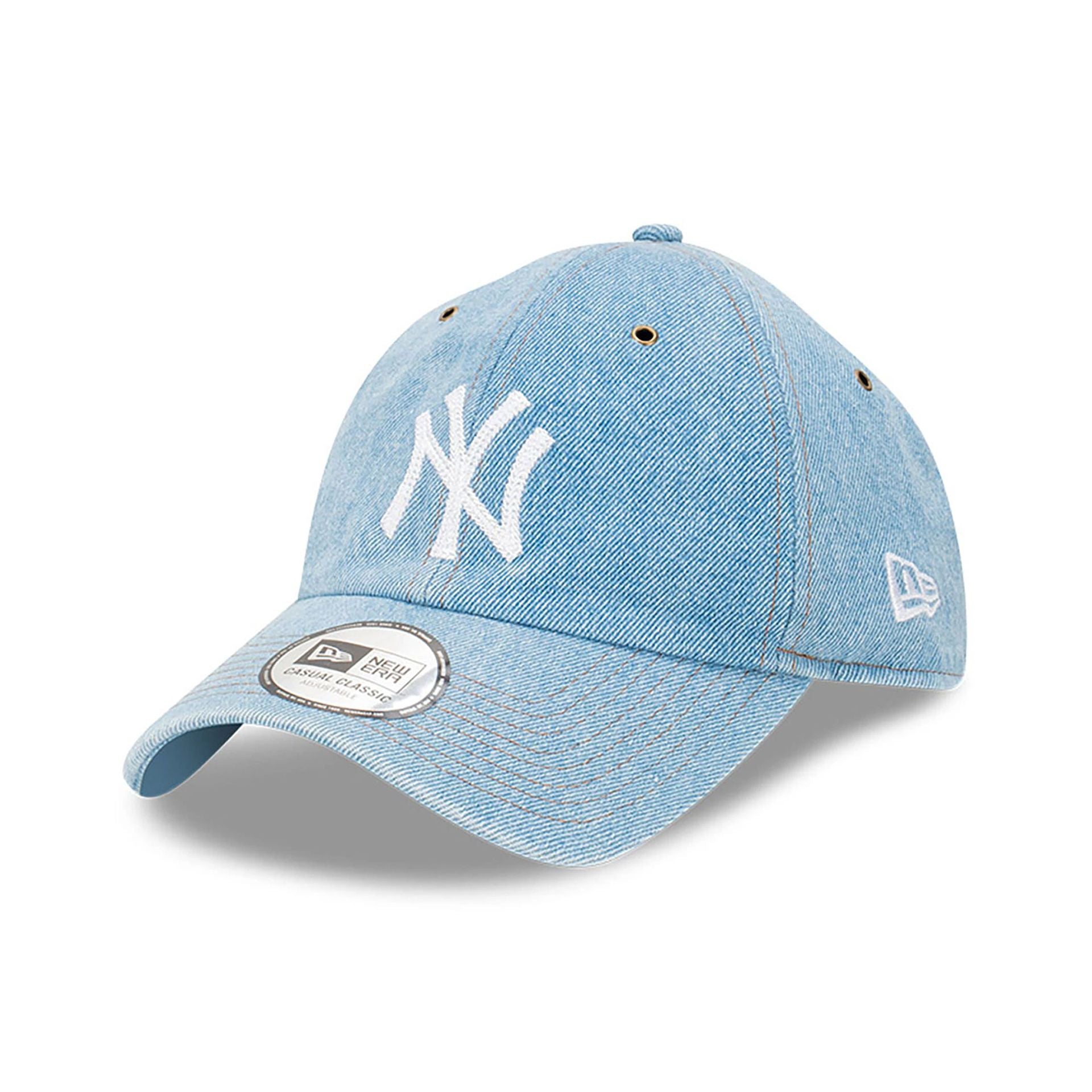 This is a New York Yankees Washed Denim Blue Casual Classic Adjustable Cap 1