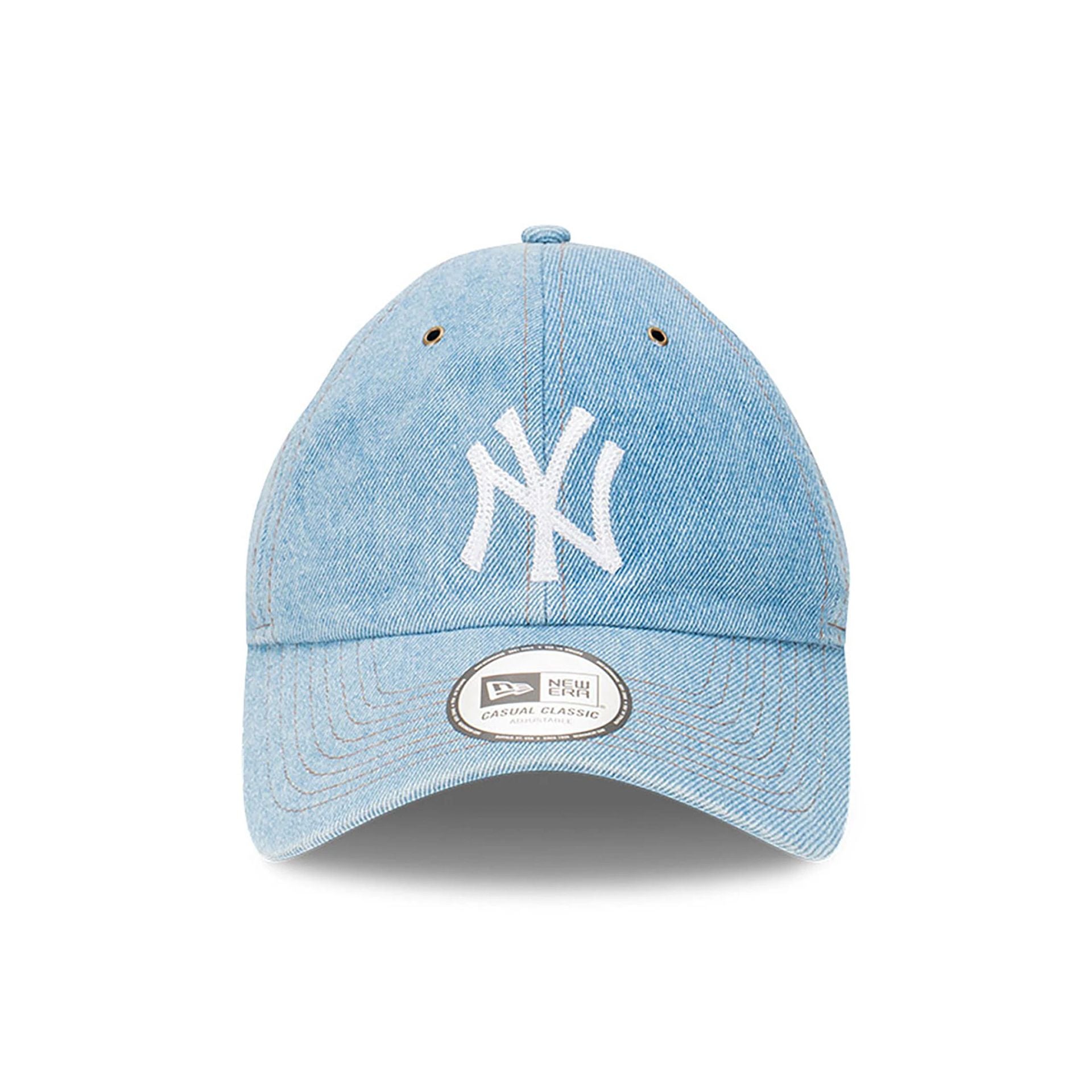 This is a New York Yankees Washed Denim Blue Casual Classic Adjustable Cap 2