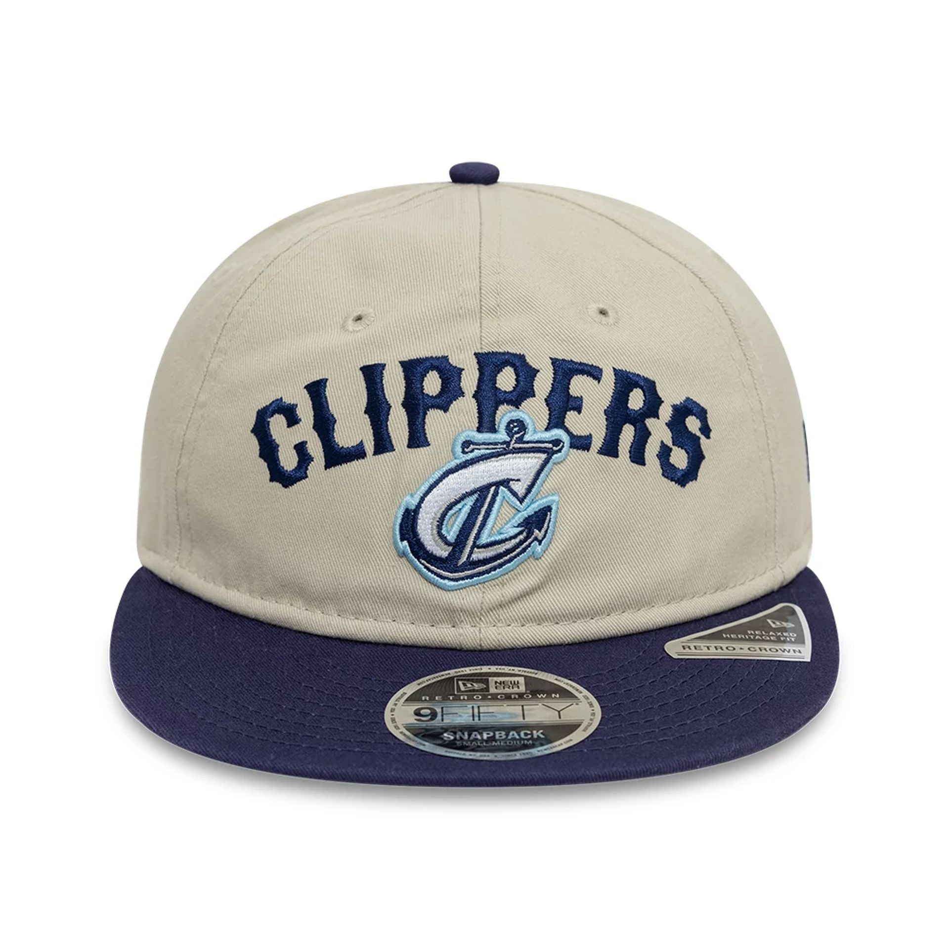 This is a Columbus Clippers MiLB Two Tone Light Beige Retro Crown 9FIFTY Strapback Cap 2