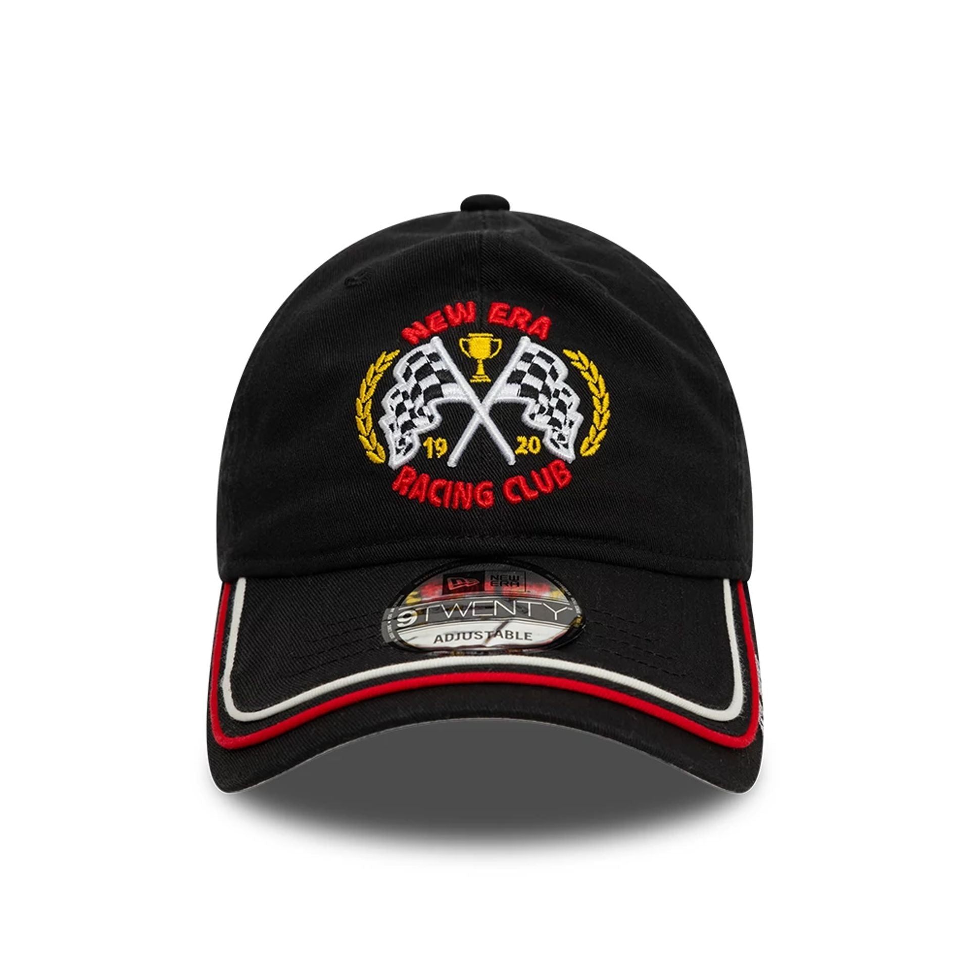 This is a New Era Racing Black 9TWENTY Adjustable Cap 6