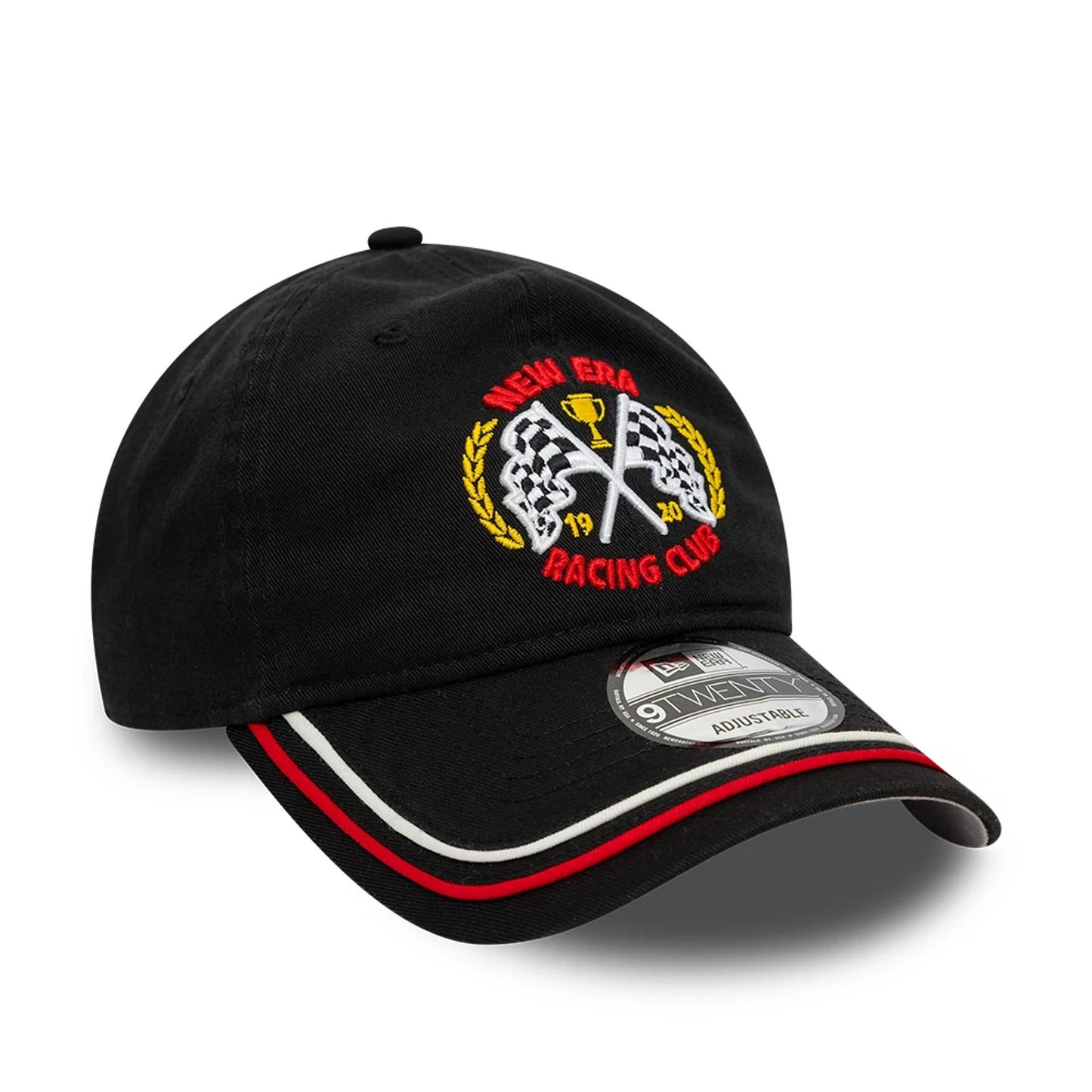 This is a New Era Racing Black 9TWENTY Adjustable Cap 1