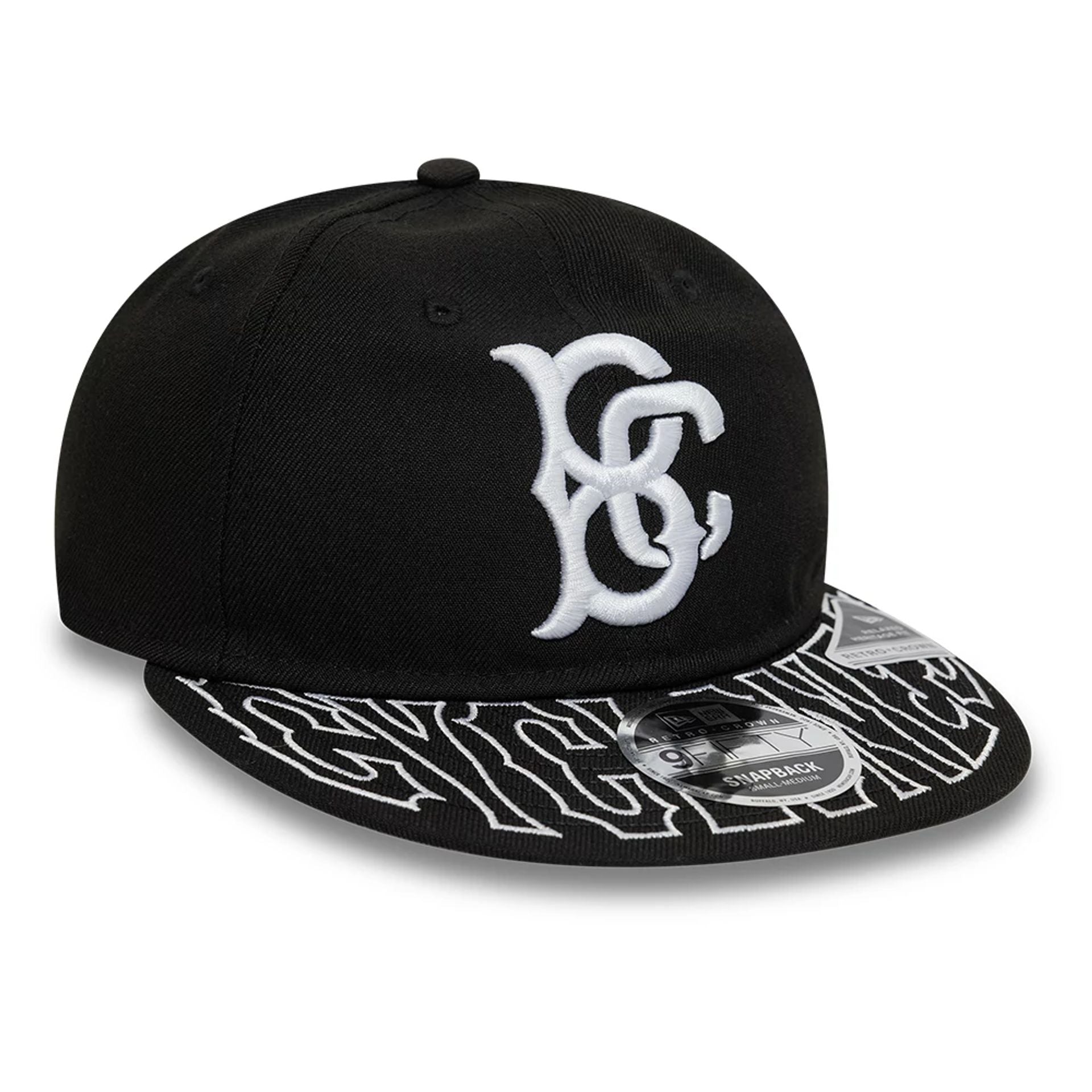 This is a Brooklyn Cyclones MiLB Visor Script Black Retro Crown 9FIFTY Strapback Cap 6