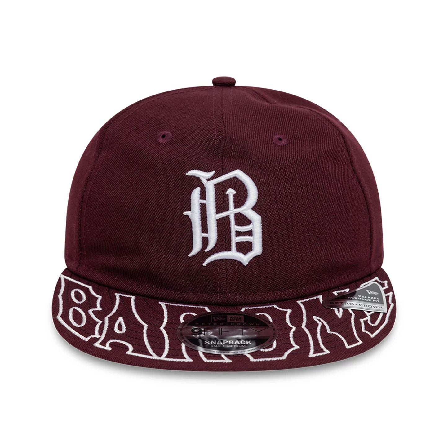 This is a Birmingham Barons MiLB Visor Script Dark Purple Retro Crown 9FIFTY Strapback Cap 3