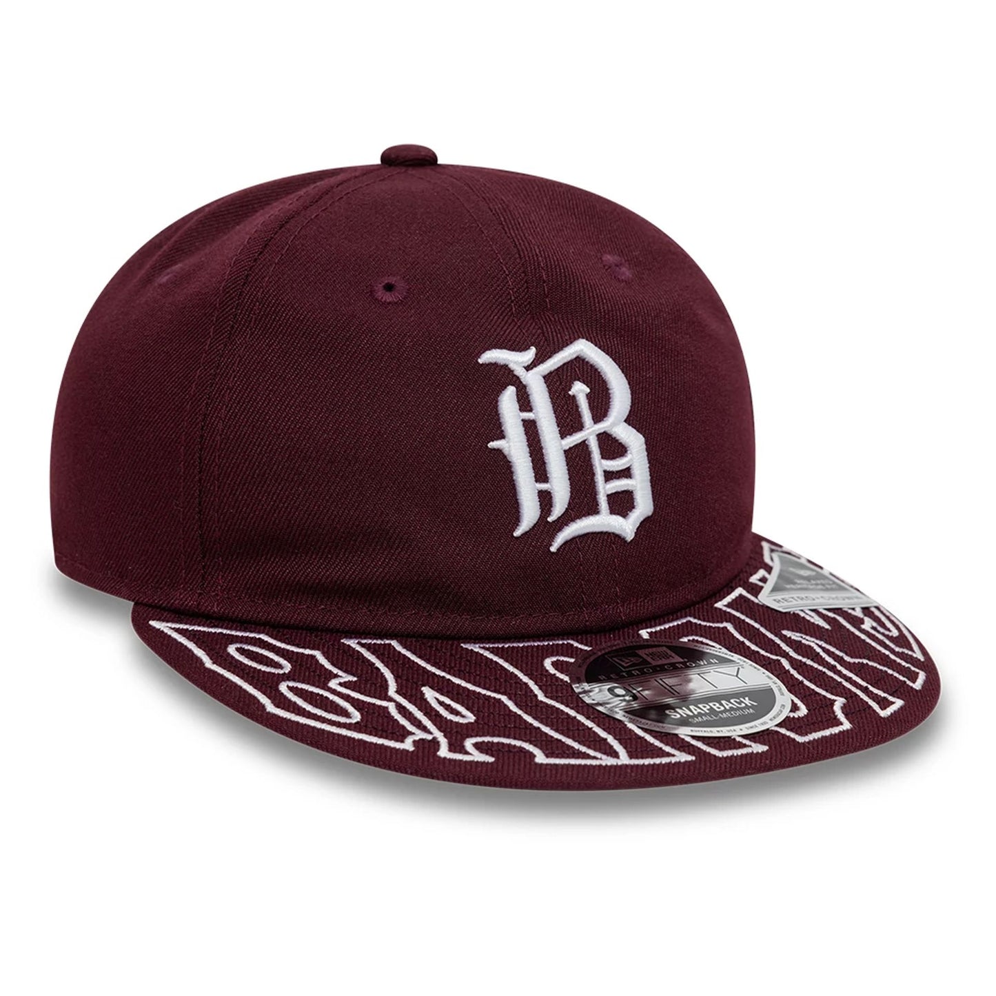 This is a Birmingham Barons MiLB Visor Script Dark Purple Retro Crown 9FIFTY Strapback Cap 6