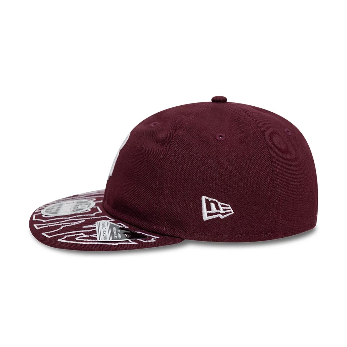 This is a Birmingham Barons MiLB Visor Script Dark Purple Retro Crown 9FIFTY Strapback Cap 4