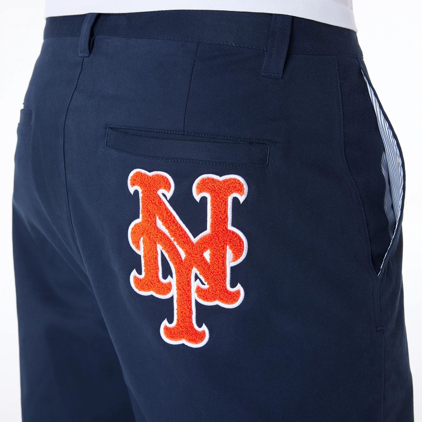 The Male model is wearing New York Mets MLB London Games 2024 Navy Chino Trousers 4