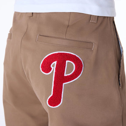 The Male model is wearing Philadelphia Phillies MLB London Games 2024 Beige Chino Trousers 2