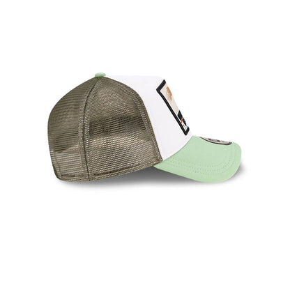 This is a New Era Eagle Patch White 9FORTY A-Frame Trucker Adjustable Cap 6