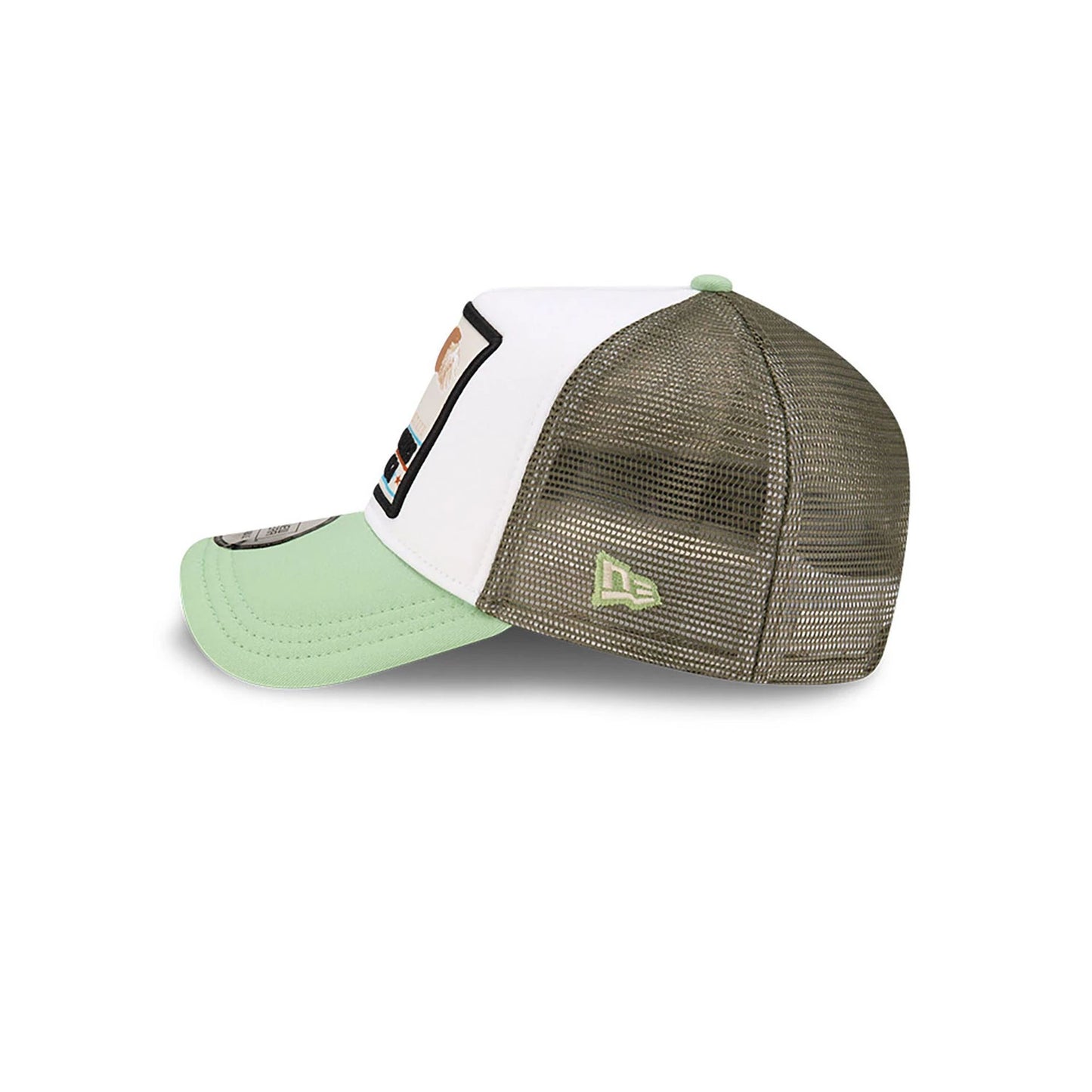 This is a New Era Eagle Patch Green 9FORTY A-Frame Trucker Adjustable Cap 7