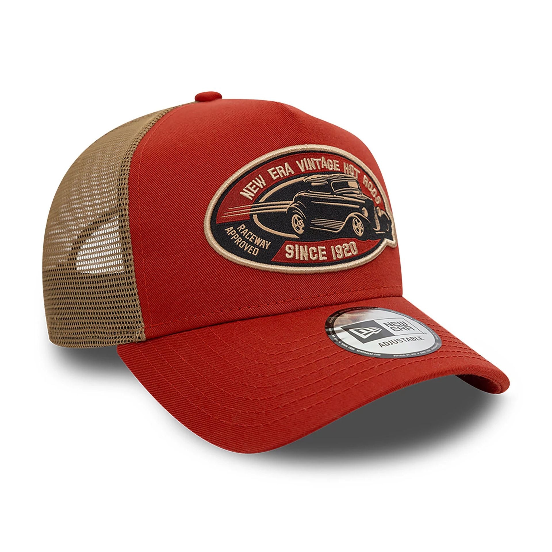 This is a New Era Hot Rod Trucker Rust/Copper 9FORTY A-Frame Trucker Adjustable Cap 3