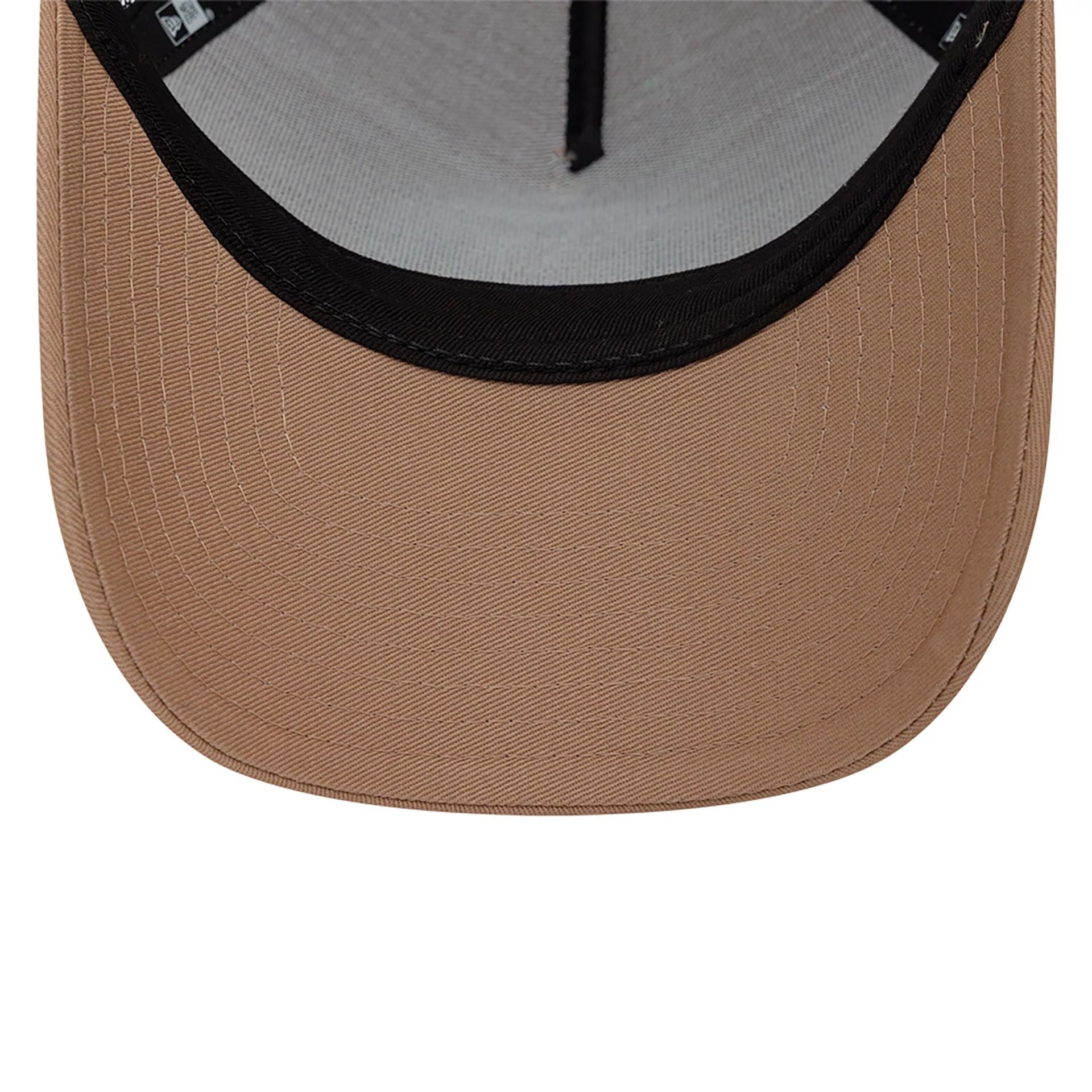 This is a New Era State Patch Trucker Beige 9FORTY A-Frame Trucker Adjustable Cap 3