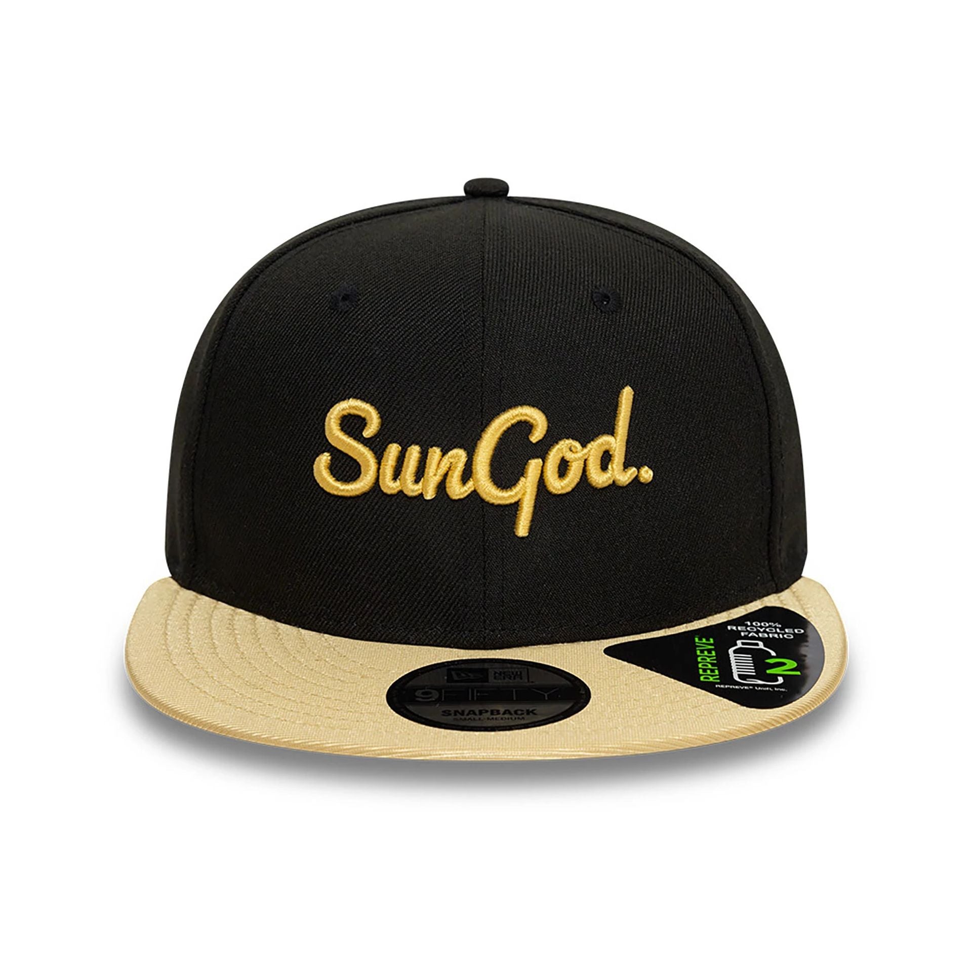 This is a SunGod x New Era Black Repreve® 9FIFTY Snapback Cap 4