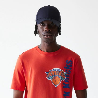 The Male model is wearing New York Knicks NBA City Edition Orange T-Shirt 6