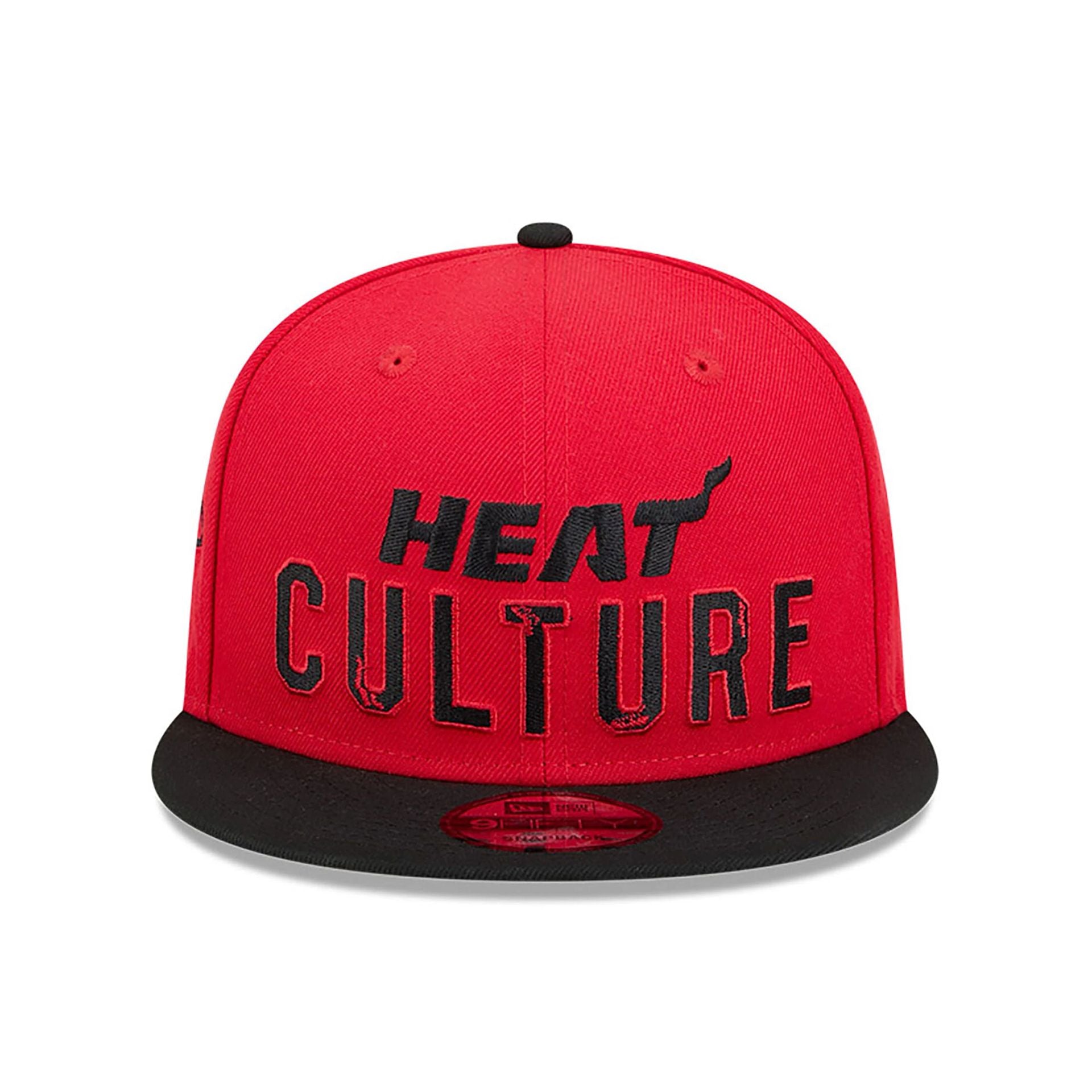 This is a Miami Heat NBA City Edition Red 9FIFTY Snapback Cap 3