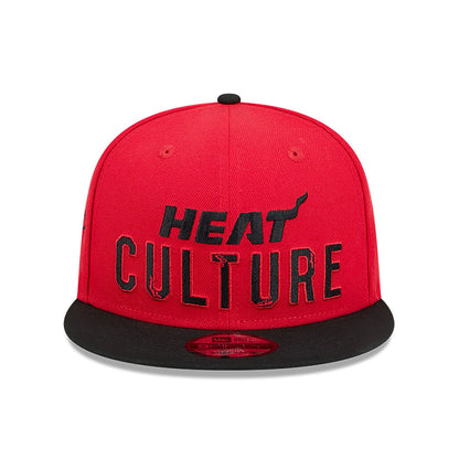 This is a Miami Heat NBA City Edition Red 9FIFTY Snapback Cap 3